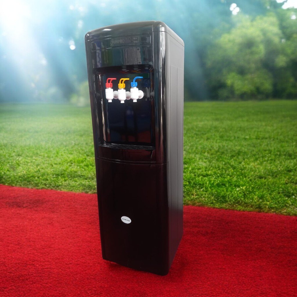 FreeSTANDLING WATER DISPENSER-BLACK-with-Storage Cabinet